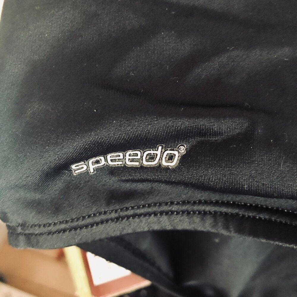 🏝️ SPEEDO Women's M One-Piece Swimsuit Bath Bathing Suit Black & Bronze - Picture 6 of 6